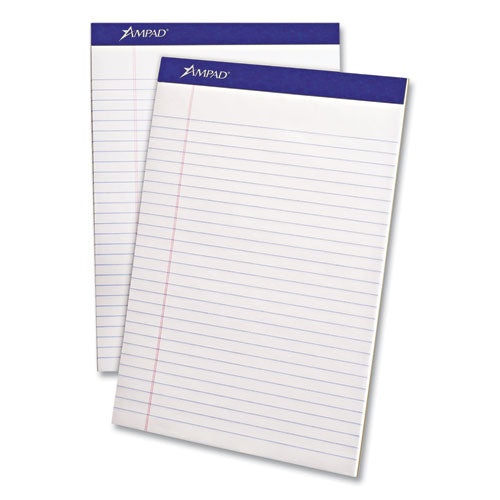 Image of Ampad® Perforated Writing Pads, Wide/Legal Rule, (50) White 8.5 x 11 Sheets, 12/Pack