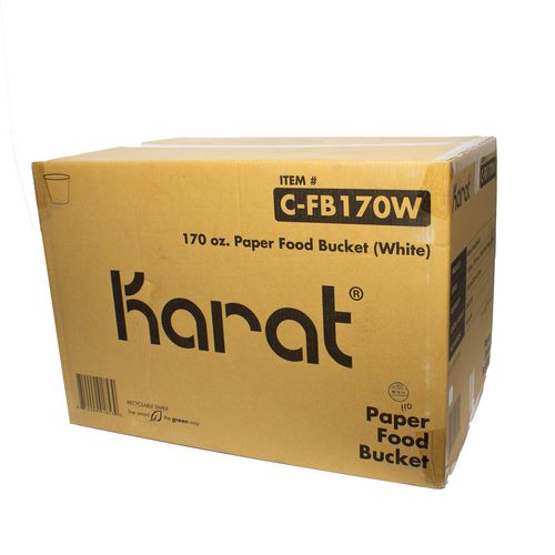 Image of Karat® C-FB170W Food Bucket, 170 oz, 8.9" Diameter x 8.36" h, White, Paper, 150/Carton