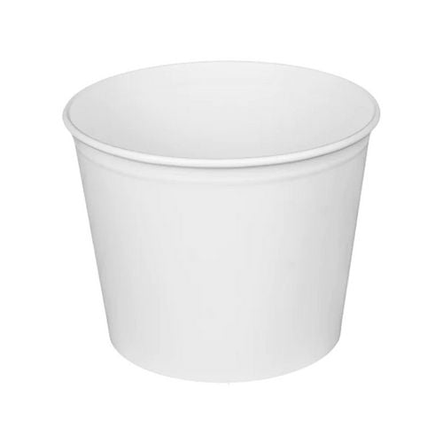 Image of Karat® C-FB85W Food Bucket, 85 oz, 7.36" Diameter x 6" h, White, Paper, 180/Carton