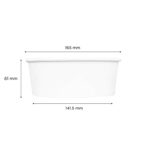 Image of Karat® FP-PSB32 Food Bucket, 32 oz, 6.5" Diameter x 2.4" h, White, Paper, 360/Carton
