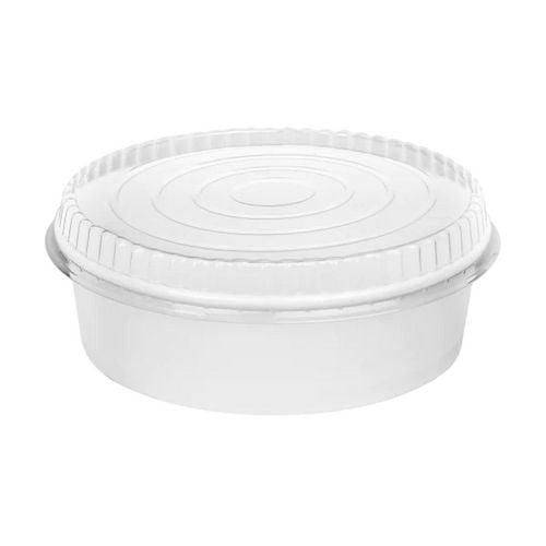 Image of Karat® FP-PSBL203-OPS Plastic Lid for Food Bucket, for 48 oz Buckets, Clear, Plastic, 270/Carton