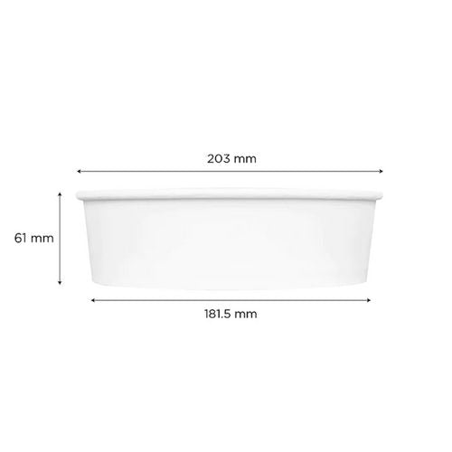 Image of Karat® FP-PSB48 Food Bucket, 48 oz, 7.99" Diameter x 2.4" h, White, Paper, 270/Carton