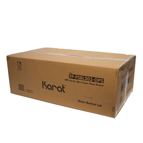 Image of Karat® FP-PSBL203-OPS Plastic Lid for Food Bucket, for 48 oz Buckets, Clear, Plastic, 270/Carton