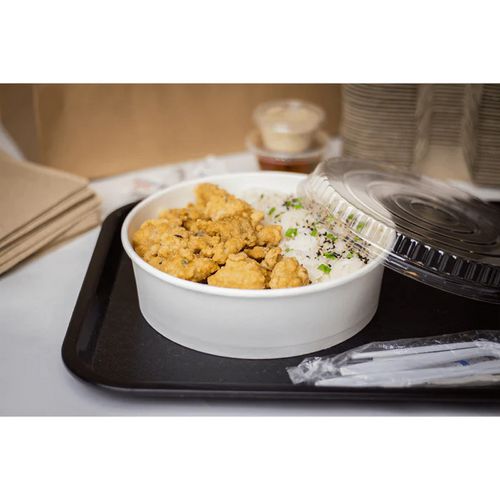Image of Karat® FP-PSBL203-OPS Plastic Lid for Food Bucket, for 48 oz Buckets, Clear, Plastic, 270/Carton