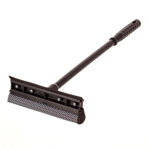 Image of Unger® UNGAUSQ0 Auto Squeegee, 8" Rubber Blade, 8" Mesh Scrubber, 21" Plastic Handle with Grip, Black, 20/Carton