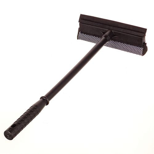 Image of Unger® UNGAUSQ0 Auto Squeegee, 8" Rubber Blade, 8" Mesh Scrubber, 21" Plastic Handle with Grip, Black, 20/Carton