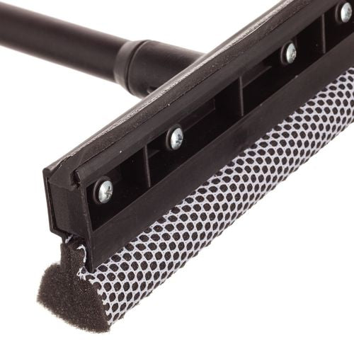 Image of Unger® UNGAUSQ0 Auto Squeegee, 8" Rubber Blade, 8" Mesh Scrubber, 21" Plastic Handle with Grip, Black, 20/Carton