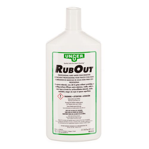 Image of Unger® UNGRUB50 RubOut Glass Cleaner, 16 oz Bottle, 12/Carton