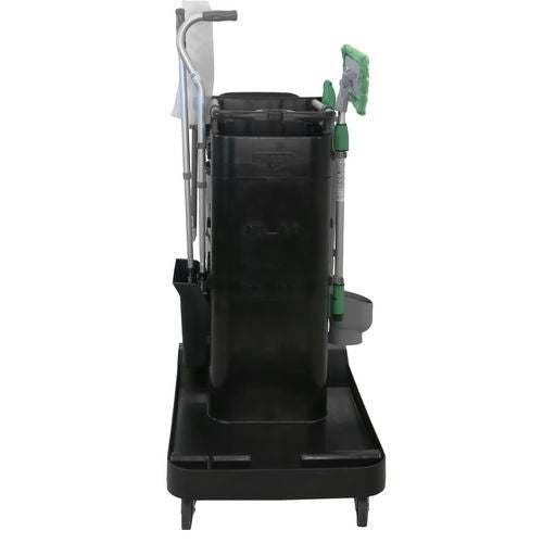 Image of Unger® UNGCRTZN ZoneCleanRx Janitorial Carts, Plastic, 3 Shelves, 23.5 x 25 x 25, Black