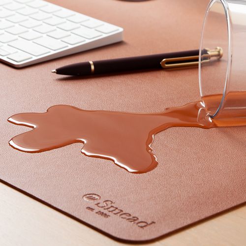 Image of Smead Vegan Leather Desk Pads, 23.6" x 13.7", Brown