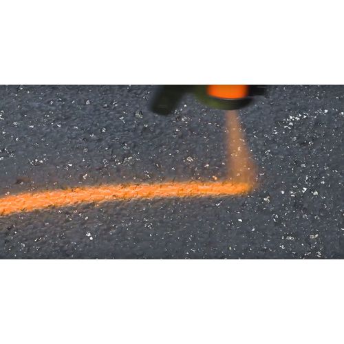 Image of Rust-Oleum® RST203034CT Industrial Choice Precision Line Marking Paint, Flat High-Visibility Yellow, 17 oz Aerosol Can, 12/Carton