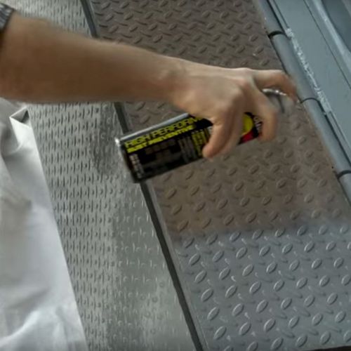 Image of Rust-Oleum® RSTV2124838CT Hard Hat High Performance V2100 System Rust Preventive Enamel Spray Paint, Gloss Safety Blue, 15 oz Aerosol Can, 6/Carton