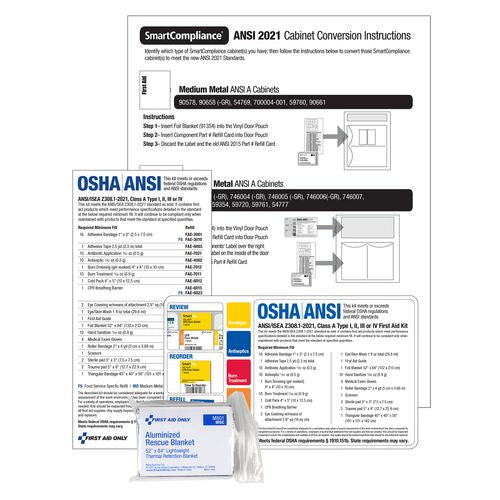 Image of First Aid Only 91365 Smart Compliance A 2021 Conversion Kit, 11 Pieces