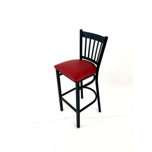 Image of JMC Furniture CBBVSBUR Cobra Series Barstool, Supports Up to 300 lb, 28.5" Seat Height, Burgundy Seat, Black Back, Black Base