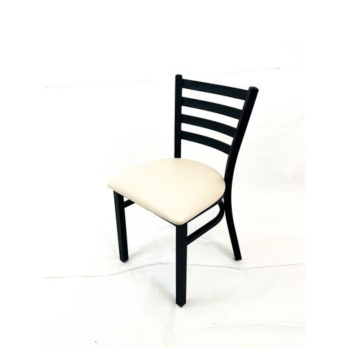 Image of JMC Furniture WHCBVSCRM White Horse Series Side Chairs, Supports Up to 300 lb, 18" Seat Height, Cream Seat, Black Back, Black Base