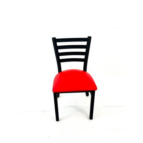 Image of JMC Furniture WHCBVSRED White Horse Series Side Chairs, Supports Up to 300 lb, 18" Seat Height, Red Seat, Black Back, Black Base
