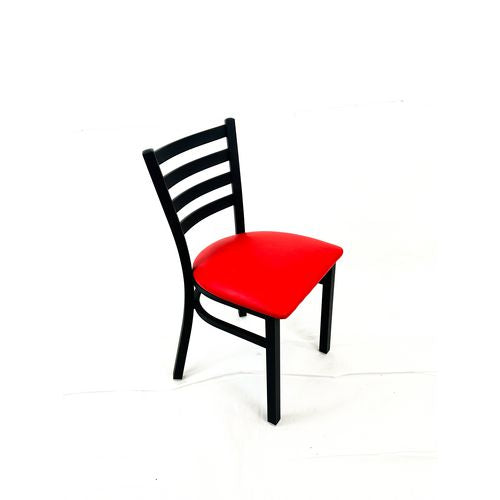 Image of JMC Furniture WHCBVSRED White Horse Series Side Chairs, Supports Up to 300 lb, 18" Seat Height, Red Seat, Black Back, Black Base