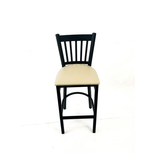 Image of JMC Furniture CBBVSTAU Cobra Series Barstool, Supports Up to 300 lb, 28.5" Seat Height, Taupe Seat, Black Back, Black Base