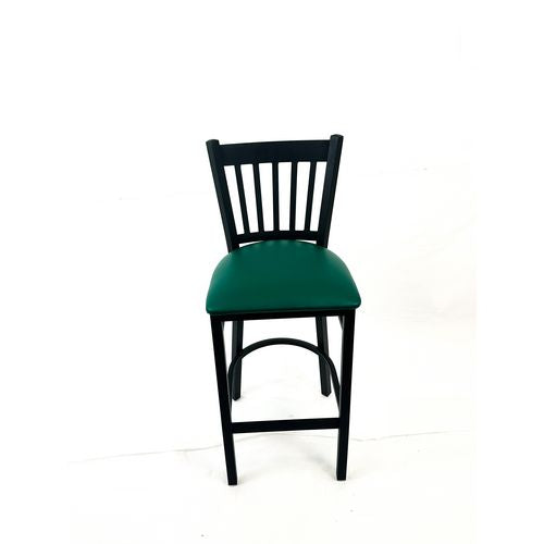 Image of JMC Furniture CBBVSGRN Cobra Series Barstool, Supports Up to 300 lbs, 28.5" Seat Height, Green Seat, Black Back, Black Base