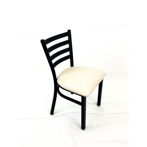 Image of JMC Furniture WHCBVSCRM White Horse Series Side Chairs, Supports Up to 300 lb, 18" Seat Height, Cream Seat, Black Back, Black Base