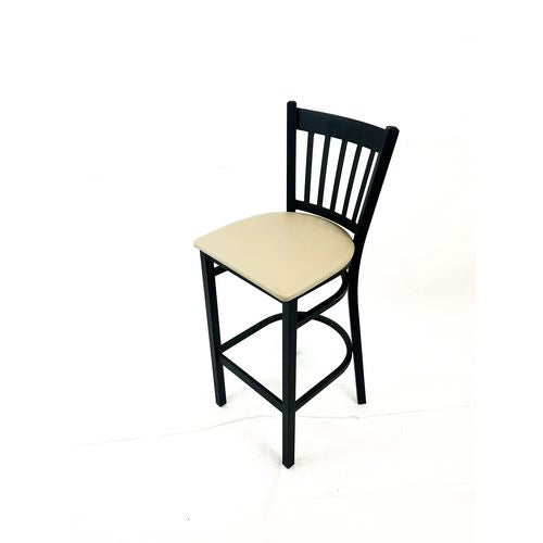 Image of JMC Furniture CBBVSTAU Cobra Series Barstool, Supports Up to 300 lb, 28.5" Seat Height, Taupe Seat, Black Back, Black Base