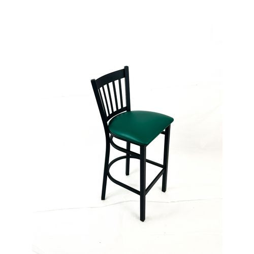 Image of JMC Furniture CBBVSGRN Cobra Series Barstool, Supports Up to 300 lbs, 28.5" Seat Height, Green Seat, Black Back, Black Base
