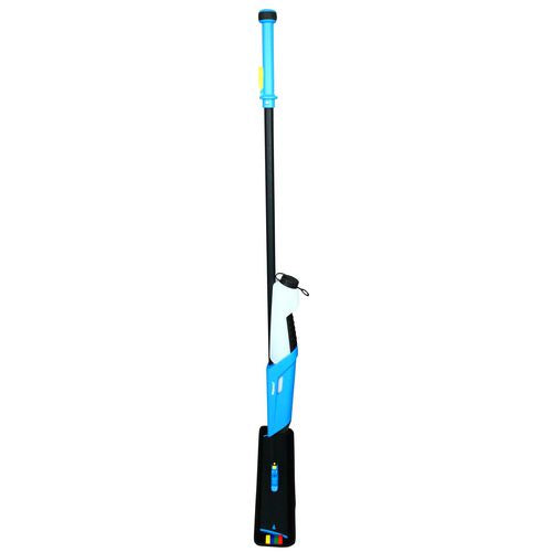 Image of Impact® T0022-01 Mopster 2.0 Microfiber Bucketless Mop, 16.25 x 3.25 Blue Microfiber Head, 57" Black Aluminum Handle
