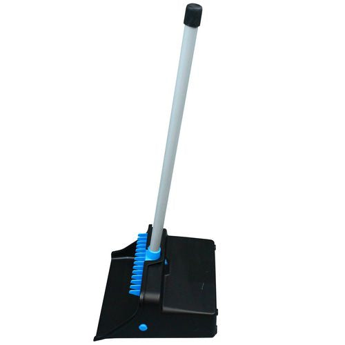 Image of Impact® T0013-01 LobbyMaster Plastic Dust Pan, 11.72" Wide, 31" PVC Handle, Blue/Black