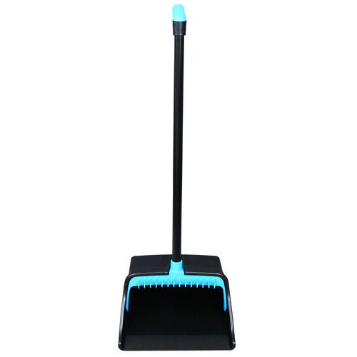Image of Impact® T0011-01 LobbyMaster Plastic Dust Pan, 12.32" Wide, 31.84" Aluminum Handle, Blue/Black, 6/Carton