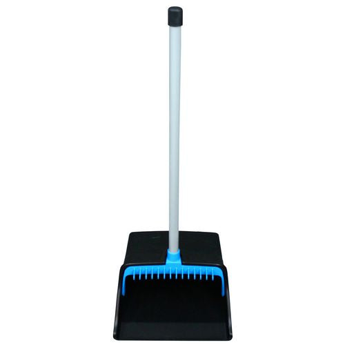 Image of Impact® T0013-01 LobbyMaster Plastic Dust Pan, 11.72" Wide, 31" PVC Handle, Blue/Black