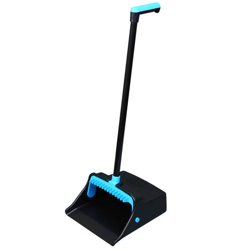 Image of Impact® T0011-01 LobbyMaster Plastic Dust Pan, 12.32" Wide, 31.84" Aluminum Handle, Blue/Black, 6/Carton