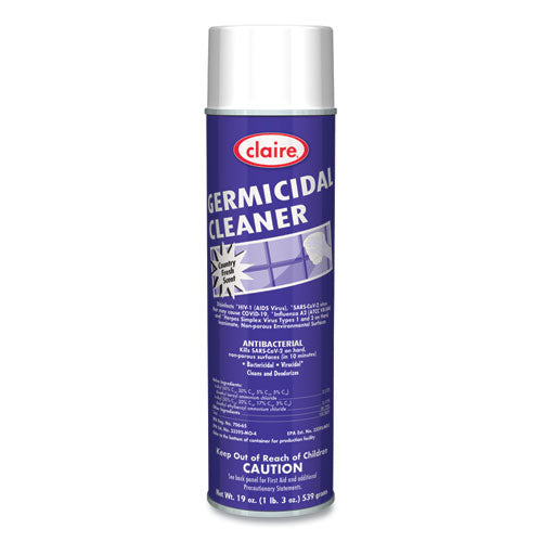 Image of ClaireÂ® Germicidal Cleaner, Country Fresh Scent, 19 oz Aerosol Spray, 12/Carton