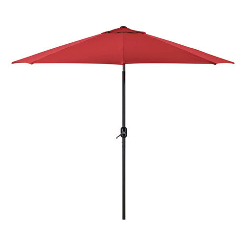 Image of Global Industrial® 262070 Outdoor Umbrella with Tilt Mechanism, 102" Span, 94" Long, Red Canopy, Black Handle