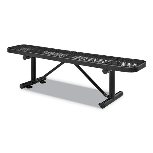Image of Global Industrial® 277156BK Expanded Steel Flat Bench, 72" x 14.5" x 18", Black Seat, Black Base