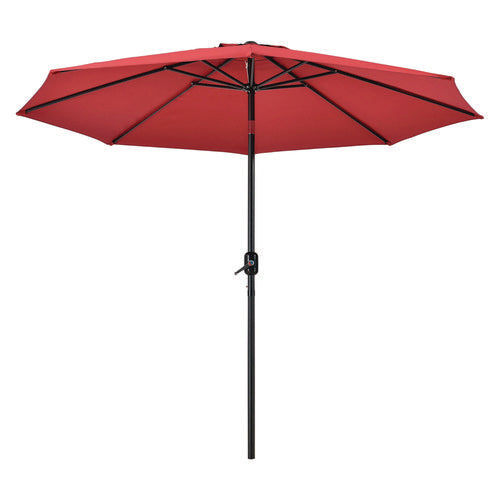 Image of Global Industrial® 262070 Outdoor Umbrella with Tilt Mechanism, 102" Span, 94" Long, Red Canopy, Black Handle