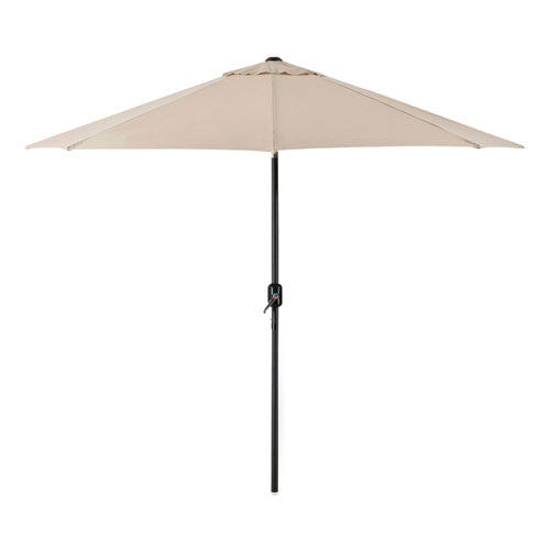 Image of Global Industrial® 262071 Outdoor Umbrella with Tilt Mechanism, 102" Span, 94" Long, Tan Canopy, Black Handle