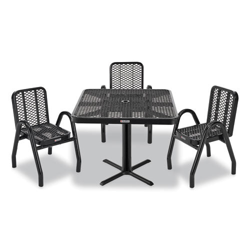 Image of Global Industrial® 348119BK Outdoor Dining Set, Square, 36 x 36 x 29, Black Top, Black Base/Legs