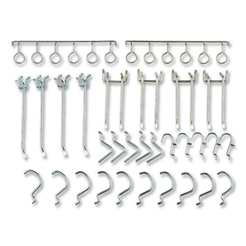 Image of Global Industrial® 606968 Pegboard Hooks, 30-Piece Assorted Hooks, Steel