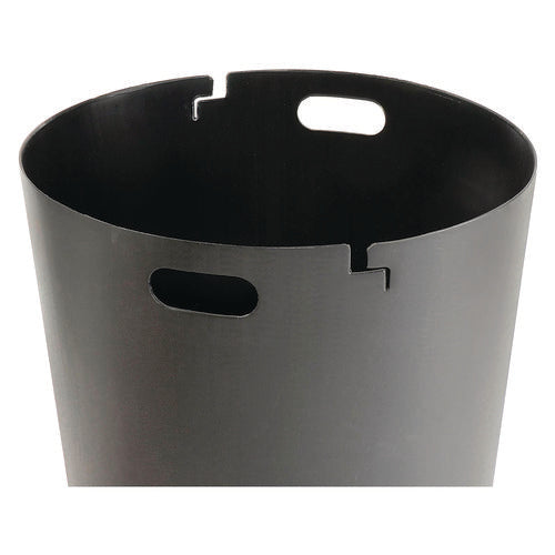 Image of Global Industrial® 261944BK Outdoor Slatted Steel Trash Can, Dome Lid, 36 gal, Black