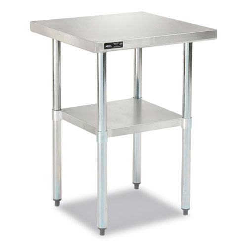 Image of Global Industrial® 319054 Work Table with Undershelf, Square, 24 x 24 x 35, Silver Top, Silver Base/Legs