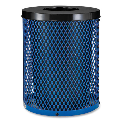 Image of Global Industrial® 261924BL Outdoor Diamond Steel Trash Can, 36 gal, Blue
