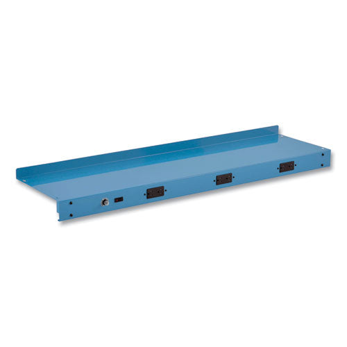 Image of Global Industrial® 249294CBL Upper Workbench Shelf, 3 Duplex Outlets, For Use With 48" Wide Workbenches, 100 lb Weight Capacity