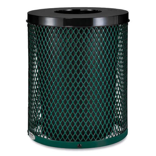 Image of Global Industrial® 261924GN Outdoor Diamond Steel Trash Can, 36 gal, Green