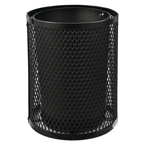Image of Global Industrial® 261924BK Outdoor Diamond Steel Trash Can, 36 gal, Black