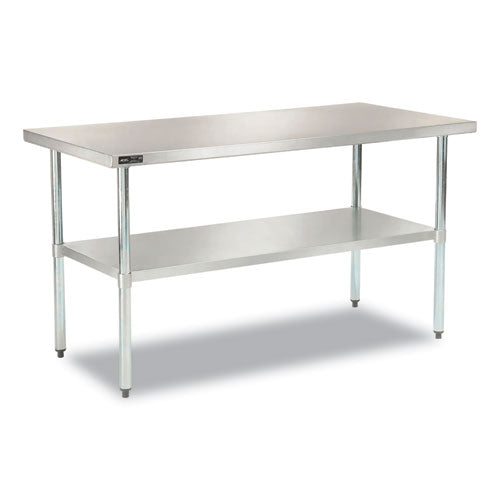Image of Global Industrial® 493598 Work Table with Undershelf, Rectangular, 48 x 30 x 35, Silver Top, Silver Base/Legs