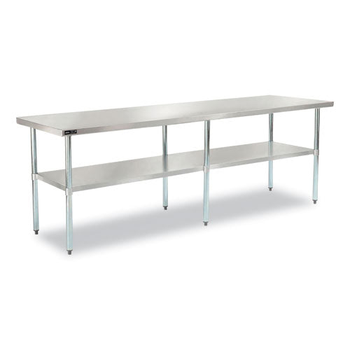 Image of Global Industrial® 319058 Work Table with Undershelf, Rectangular, 96 x 30 x 35, Silver Top, Silver Base/Legs