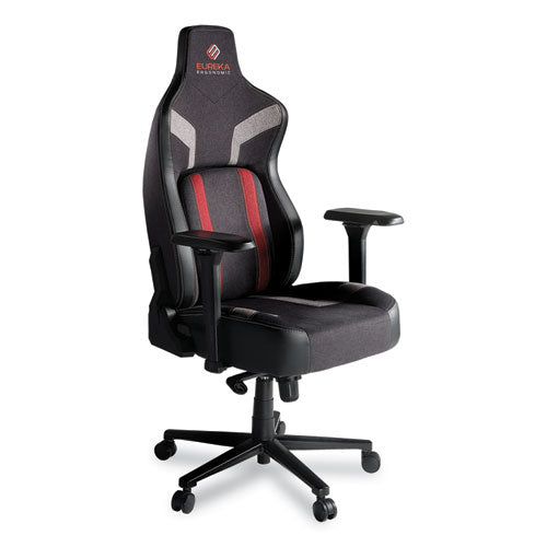 Image of Eureka Ergonomic® ERK-GC08-R Python II Ergonomic Chair, Supports up to 300 lb, 18.88" to 22.83" Seat Height, Black Fabric Seat, Black/Red Fabric Back