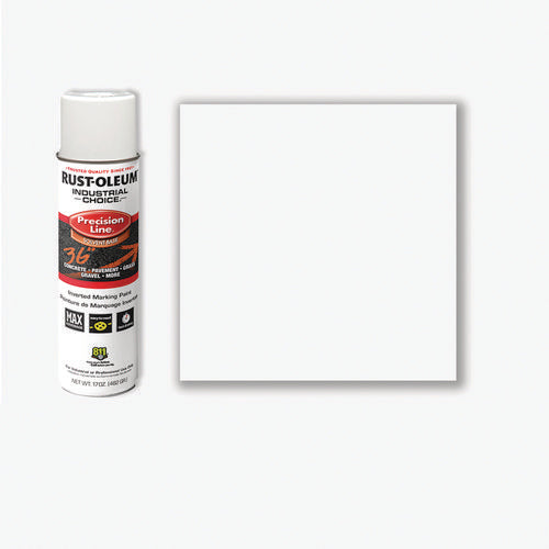 Image of Rust-Oleum® 203030V Industrial Choice M1600 System Solvent-Based Precision Line Marking Paint, Flat White, 17 oz Aerosol Can, 12/Carton