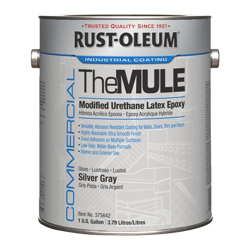 Image of Rust-OleumÂ® Commercial The MULE (Modified Urethane Latex Epoxy), Interior/Exterior, Gloss Silver Gray, 1 gal Bucket/Pail, 2/Carton