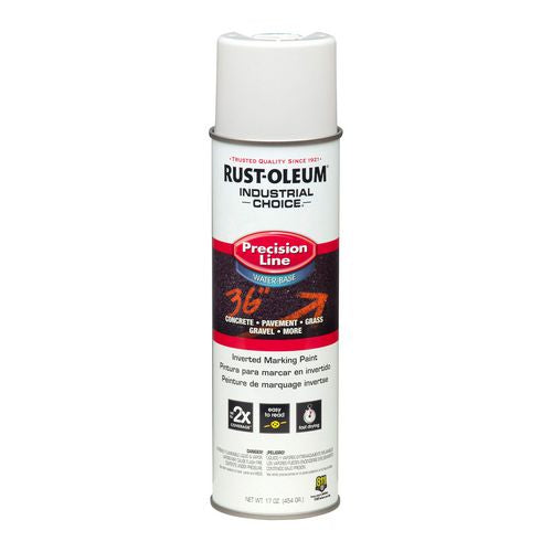 Image of Rust-Oleum® 203039CT Industrial Choice M1800 System Water-Based Precision Line Marking Paint, Flat White, 17 oz Aerosol Can, 12/Carton